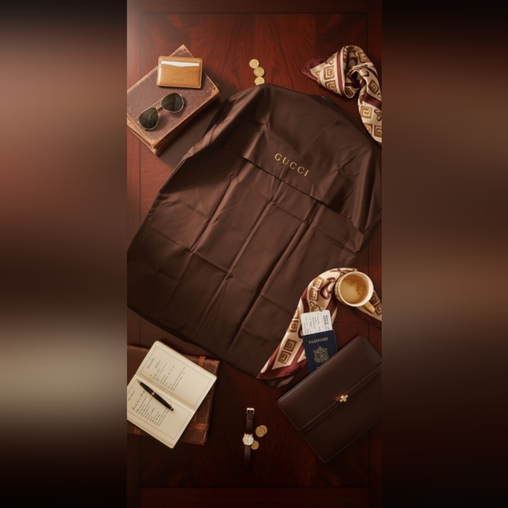 Vintage Gucci Brown Garment Bag 80s Y2K